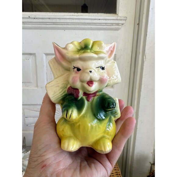 Vintage 50's Anthropomorphic Whimsical Bunny Rabbit Planter Vase - Picture 12 of 13